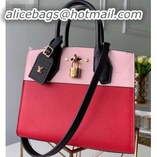 Classic Hot Louis Vuitton City Steamer PM Tote Bag M53888 Black/Pink/Red 