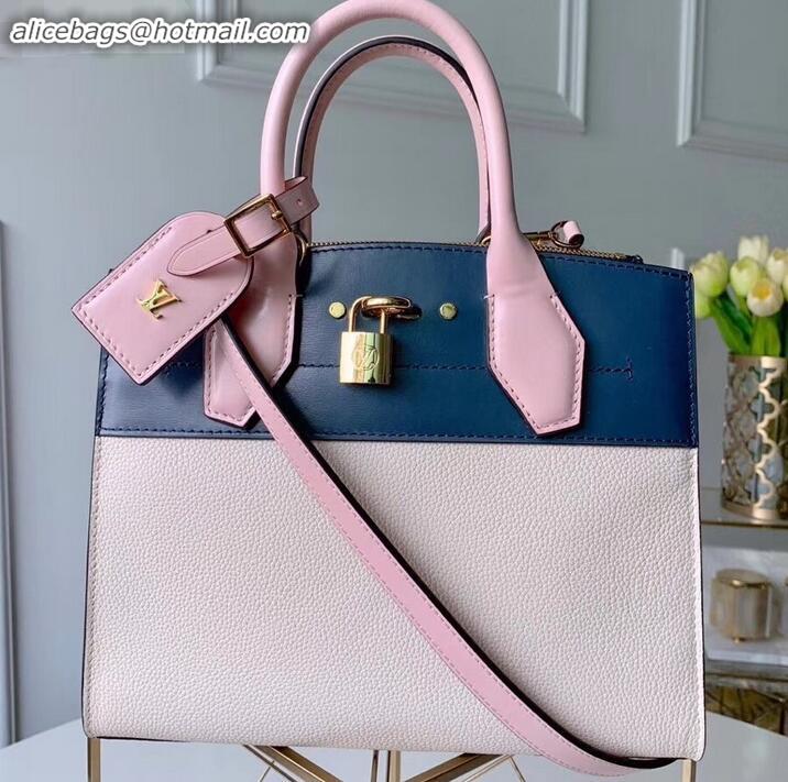 Top Design Louis Vuitton City Steamer PM Tote Bag M53888 Blue/White/Pink