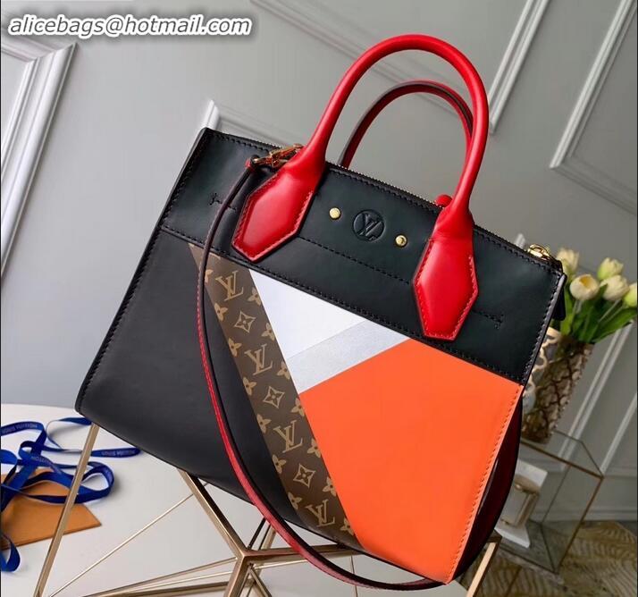 Duplicate Louis Vuitton City Steamer PM Tote Bag M53888 Black/Red/Orange