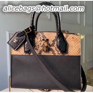 Fashion Louis Vuitton City Steamer PM Tote Bag Python M53811 Black