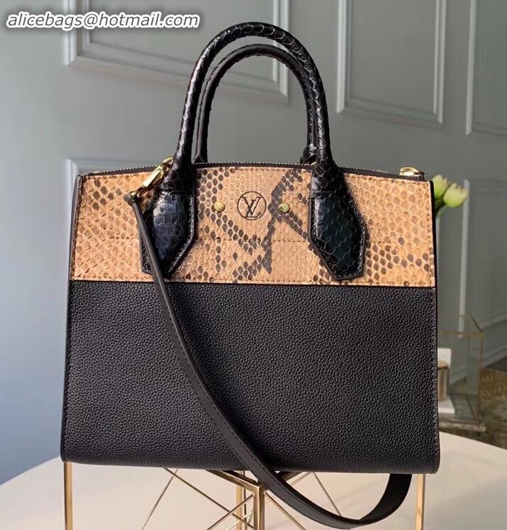 Fashion Louis Vuitton City Steamer PM Tote Bag Python M53811 Black