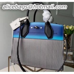 Unique Style Louis Vuitton City Steamer PM Tote Bag Python M53811 Black Stripes/Blue