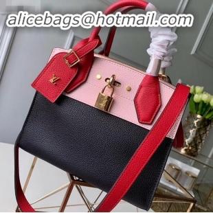 Shop Duplicate Louis Vuitton City Steamer Mini Tote Bag M53818 Black/Pink/Red