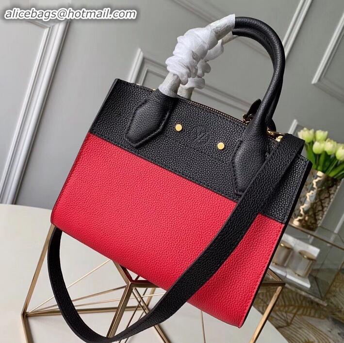 Good Quality Louis Vuitton City Steamer Mini Tote Bag M53818 Black/Red