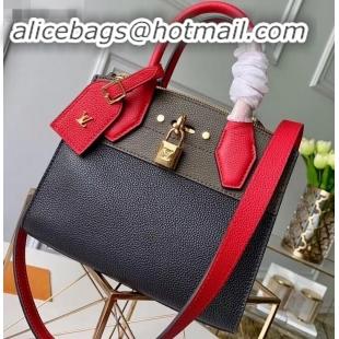 1:1 aaaaa Louis Vuitton City Steamer Mini Tote Bag M53804 Black/Khaki Green/Red 