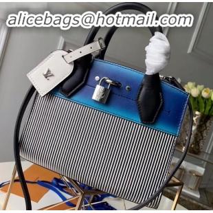 Discount Louis Vuitton City Steamer Mini Tote Bag M53799 Black Stripes/Blue