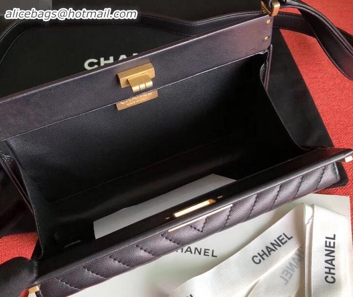 Top Quality Chanel Chevron Reissue 2.55 Pouch Clutch Bag with Chain CH090401 Black 2019