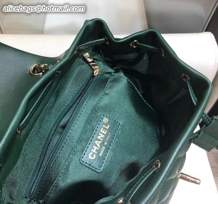 Top Quality Chanel Quilting sheepskin Backpack Bag A91121 green with gold hardware