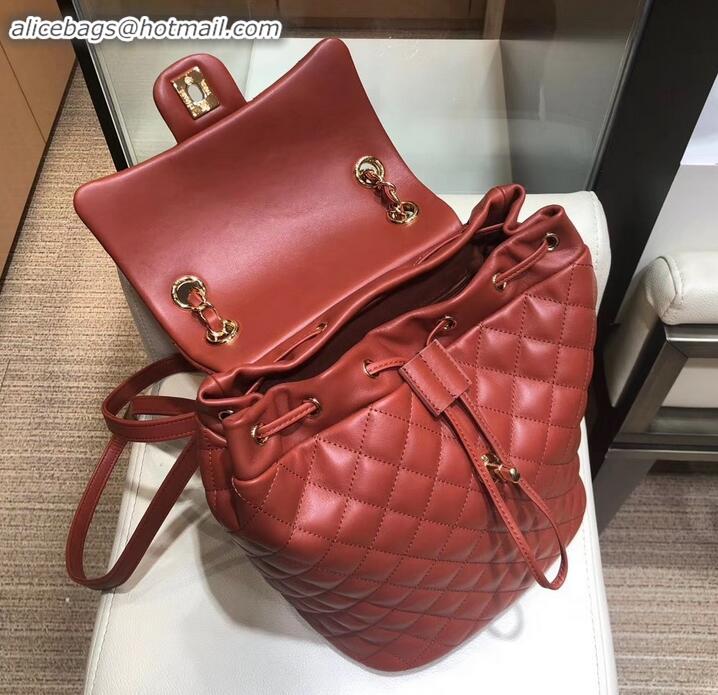 Top Design Chanel Quilting sheepskin Backpack Bag A91121 burgundy with gold hardware