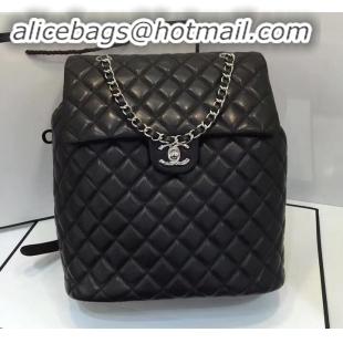 Good Looking Chanel Quilting sheepskin Backpack Bag A91122 black with silver hardware