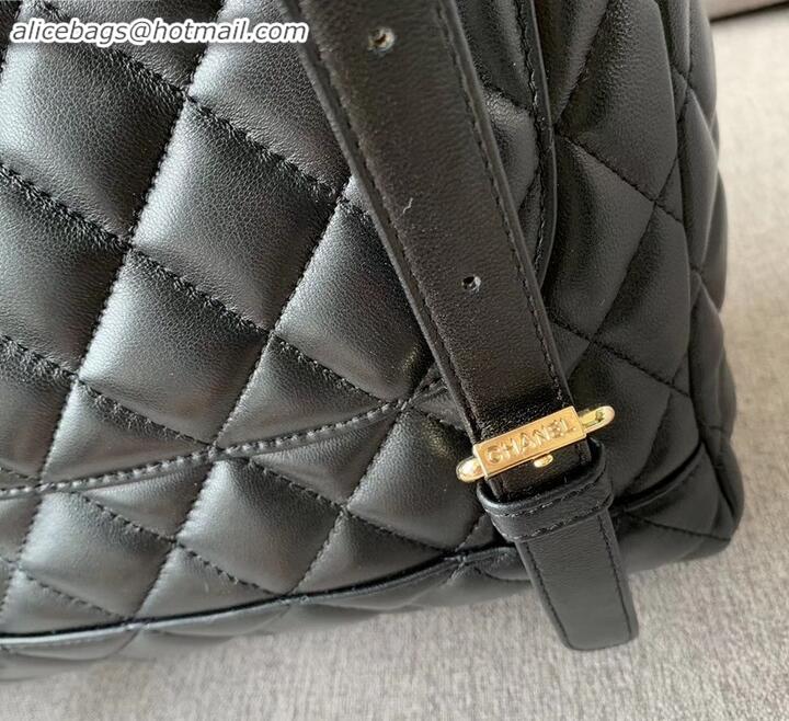 Luxury Chanel Quilting sheepskin Backpack Bag A91121 black with gold hardware