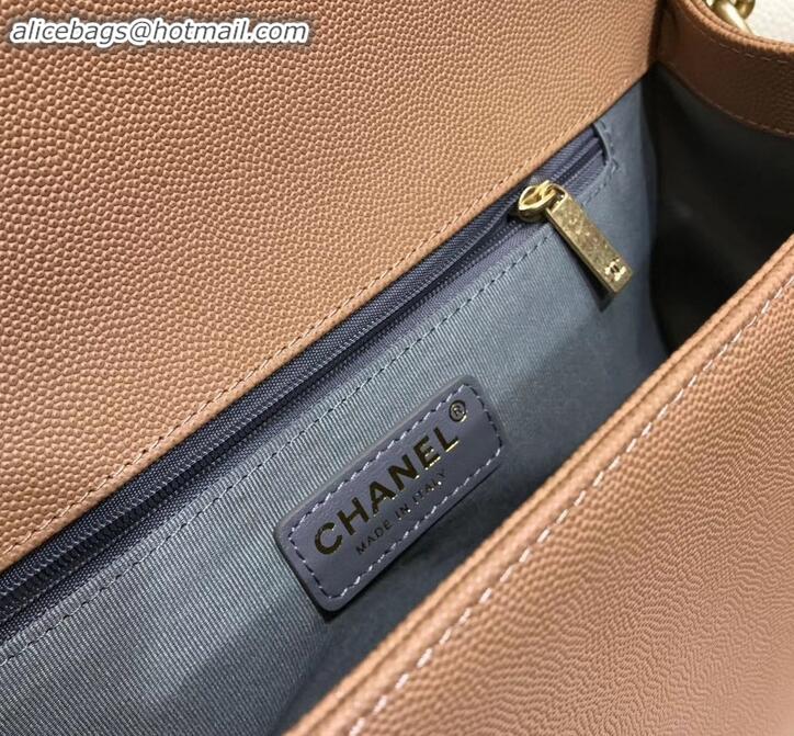 Unique Grade chanel new medium le boy bag nude pink in caviar leather with gold hardware A090504