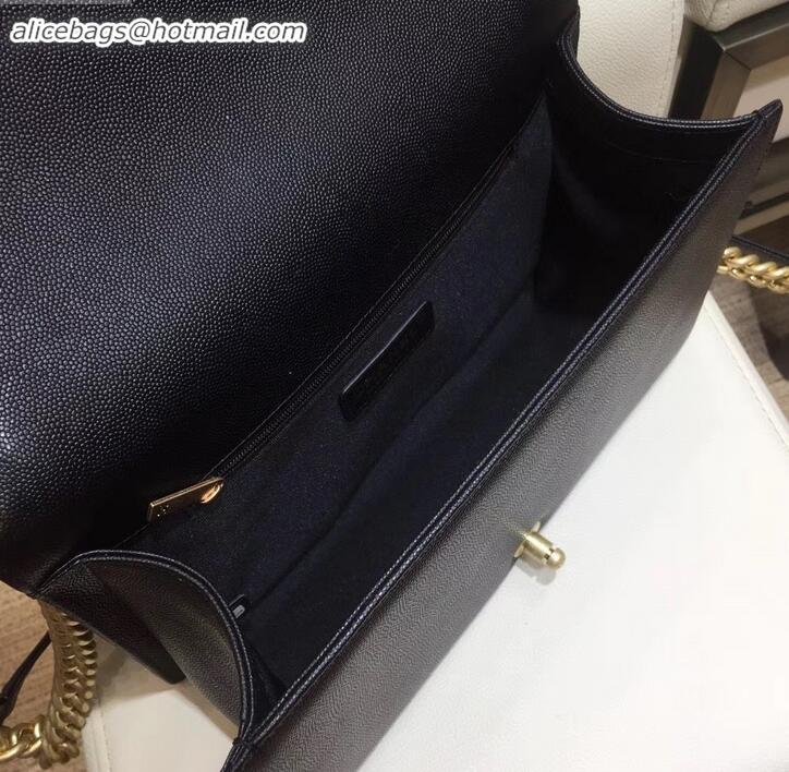 Best Quality chanel new medium le boy bag black in caviar leather with gold hardware A090504