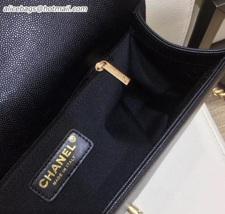 Best Quality chanel new medium le boy bag black in caviar leather with gold hardware A090504