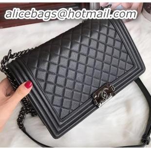 Good Product chanel new medium le boy bag black in caviar leather with black hardware A090504