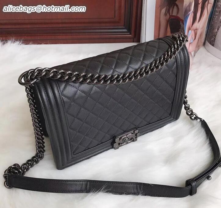 Good Product chanel new medium le boy bag black in caviar leather with black hardware A090504