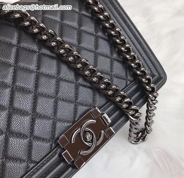 Good Product chanel new medium le boy bag black in caviar leather with black hardware A090504