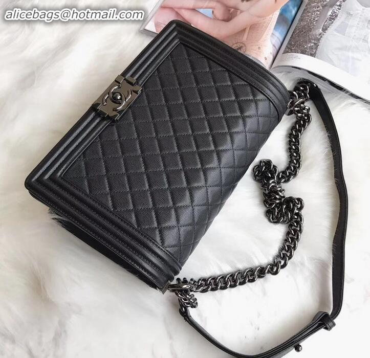 Good Product chanel new medium le boy bag black in caviar leather with black hardware A090504