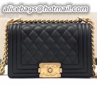 Discount Chanel Calfskin and Gold-Tone Metal Small Boy Flap Bag Black A090505