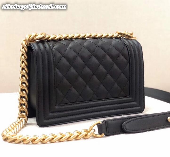 Discount Chanel Calfskin and Gold-Tone Metal Small Boy Flap Bag Black A090505