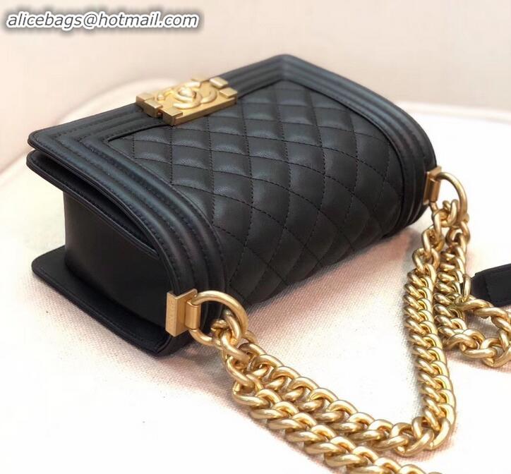 Discount Chanel Calfskin and Gold-Tone Metal Small Boy Flap Bag Black A090505