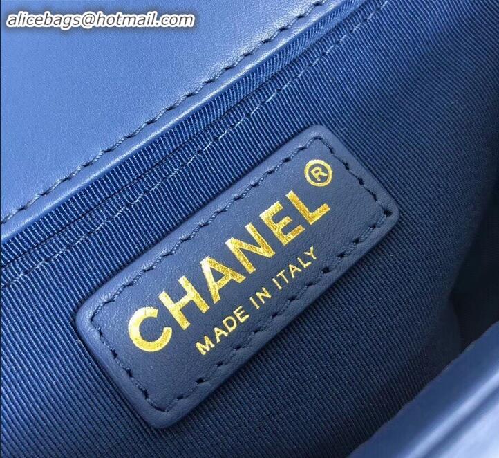 Charming Chanel Calfskin and Gold-Tone Metal Medium Boy Flap Bag Dark Blue A090506