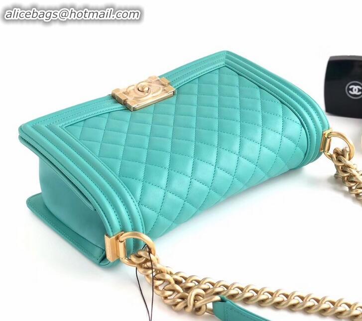 New Design Chanel Calfskin and Gold-Tone Metal Medium Boy Flap Bag A090506 Turquoise 