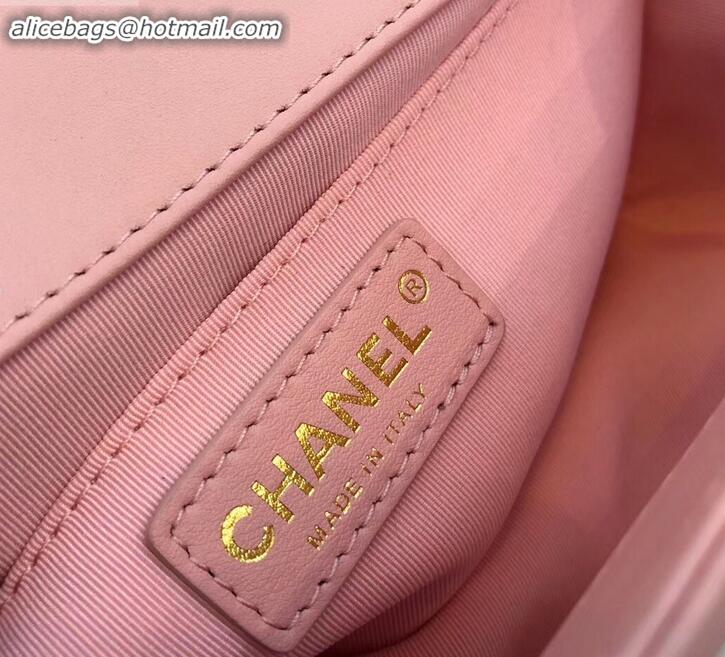 Trendy Design Chanel Calfskin and Gold-Tone Metal Medium Boy Flap Bag A090506 Pink