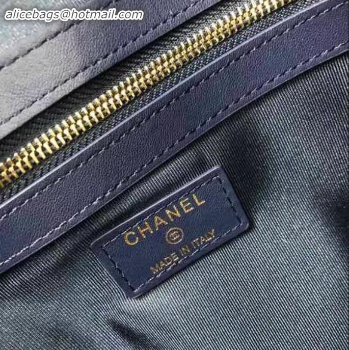 Good Quality Chanel Boy Pouch Clutch Small Bag A84406 Caviar Leather Blue/Gold