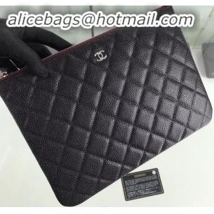 Good Quality Chanel Classic Pouch Clutch Small Bag A82545 Caviar Leather Black/Silver