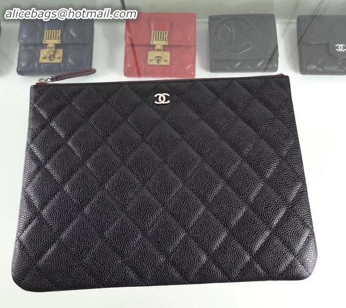 Good Quality Chanel Classic Pouch Clutch Small Bag A82545 Caviar Leather Black/Silver