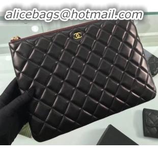 Sumptuous Chanel Classic Pouch Clutch Small Bag A82545 Lambskin Black/Gold