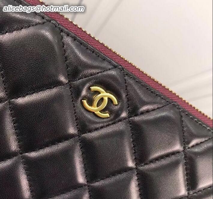 Sumptuous Chanel Classic Pouch Clutch Small Bag A82545 Lambskin Black/Gold