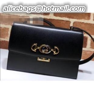 Sumptuous Gucci Zumi Smooth Leather Small Shoulder Bag 576338 Black 2019