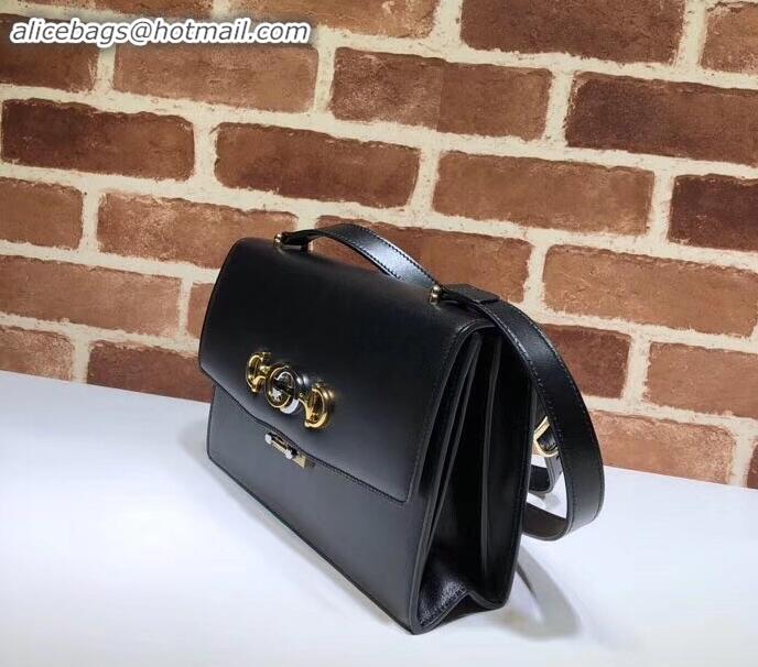 Sumptuous Gucci Zumi Smooth Leather Small Shoulder Bag 576338 Black 2019