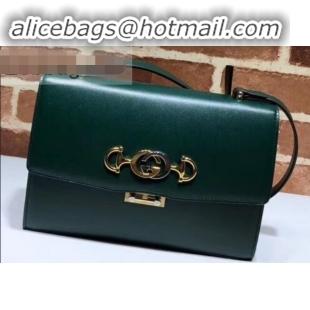 New Fashion Gucci Zumi Smooth Leather Small Shoulder Bag 576338 Green 2019