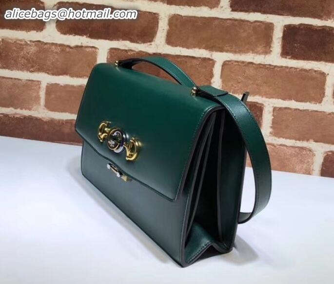 New Fashion Gucci Zumi Smooth Leather Small Shoulder Bag 576338 Green 2019