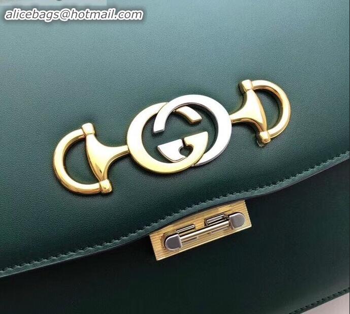 New Fashion Gucci Zumi Smooth Leather Small Shoulder Bag 576338 Green 2019