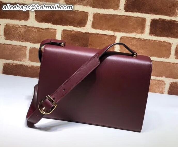 Fashion Gucci Zumi Smooth Leather Small Shoulder Bag 576338 Burgundy 2019