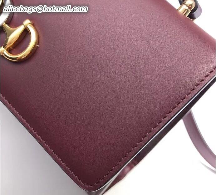 Fashion Gucci Zumi Smooth Leather Small Shoulder Bag 576338 Burgundy 2019