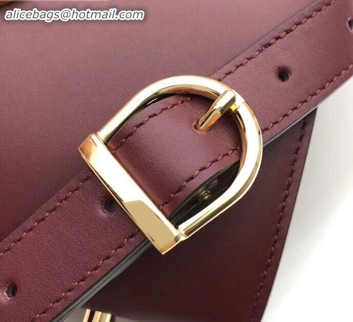 Fashion Gucci Zumi Smooth Leather Small Shoulder Bag 576338 Burgundy 2019