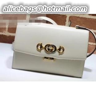 Top Grade Gucci Zumi Smooth Leather Small Shoulder Bag 576338 White 2019