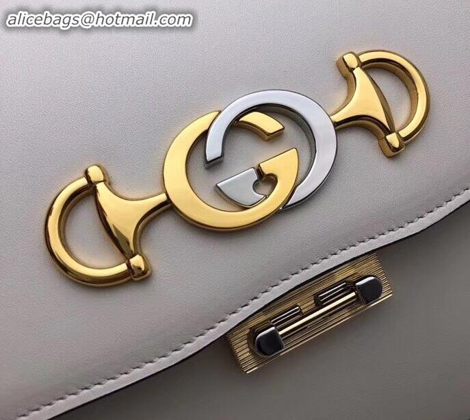 Top Grade Gucci Zumi Smooth Leather Small Shoulder Bag 576338 White 2019