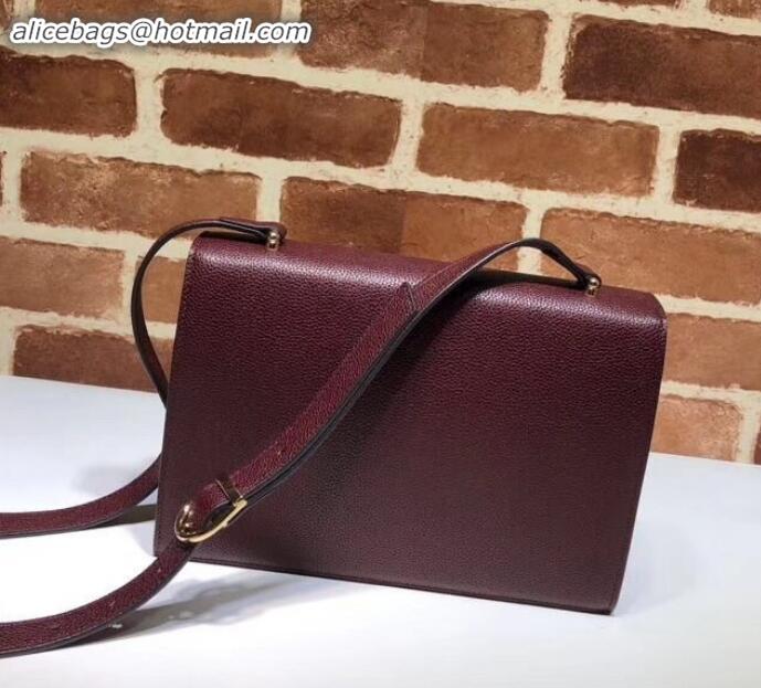 Crafted Gucci Zumi Grainy Leather Small Shoulder Bag 576338 Burgundy 2019