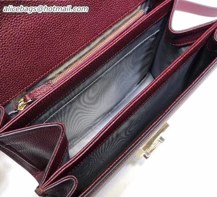 Crafted Gucci Zumi Grainy Leather Small Shoulder Bag 576338 Burgundy 2019