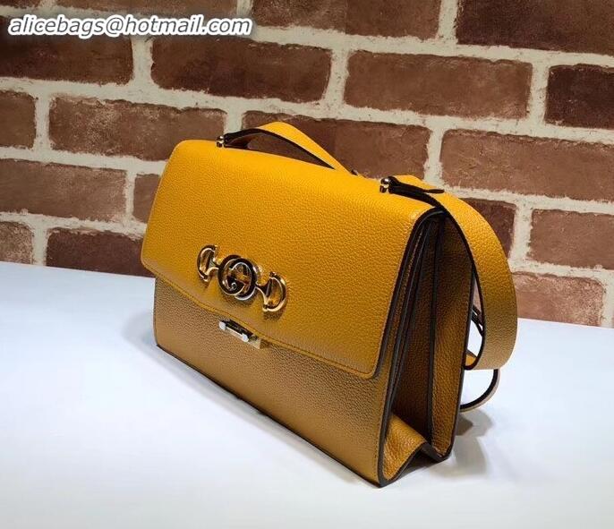 Newest Gucci Zumi Grainy Leather Small Shoulder Bag 576338 Yellow 2019