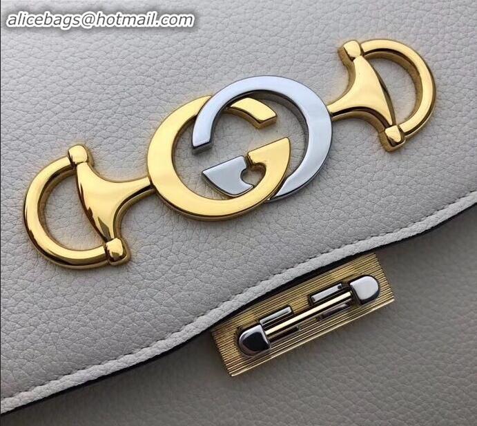 Best Quality Gucci Zumi Grainy Leather Small Shoulder Bag 576338 White 2019