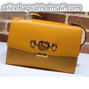 Newest Gucci Zumi Grainy Leather Small Shoulder Bag 576338 Yellow 2019