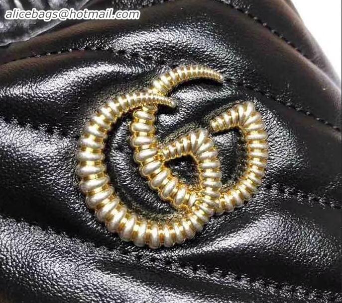 Best Product Gucci Diagonal GG Marmont Double G Mini Bucket Bag 575163 Black 2019