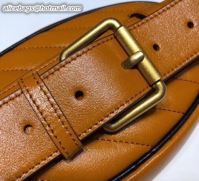 Good Looking Gucci Diagonal GG Marmont Double G Leather Belt Bag 476434 Brown 2019